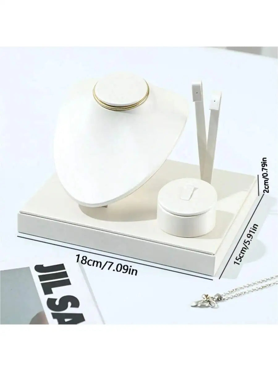 Ensemble Présentoir Cuir Multi-Bijoux Collier Bague