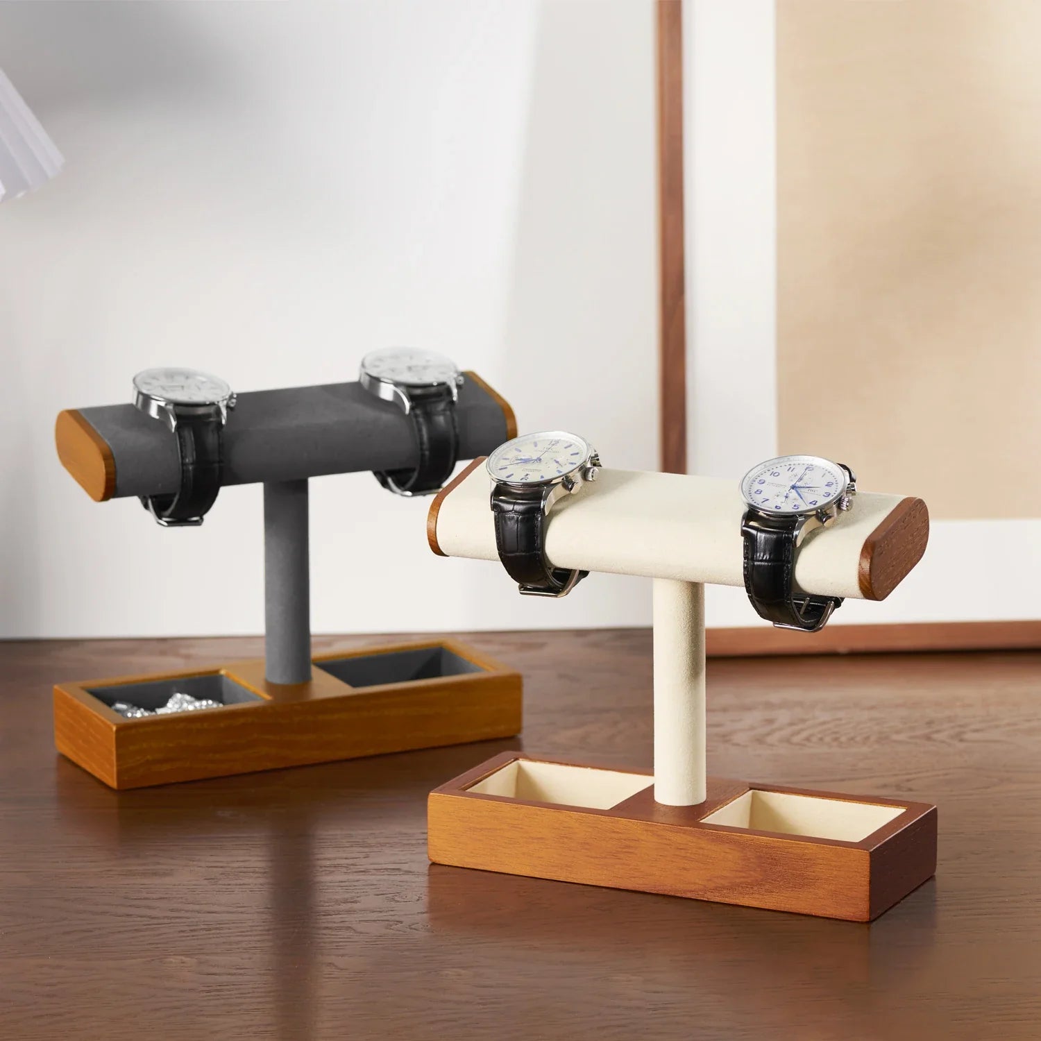Présentoir Montre Bois Massif Support Double