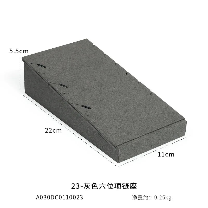 Présentoir Bijoux Microfibre Gris Vitrine