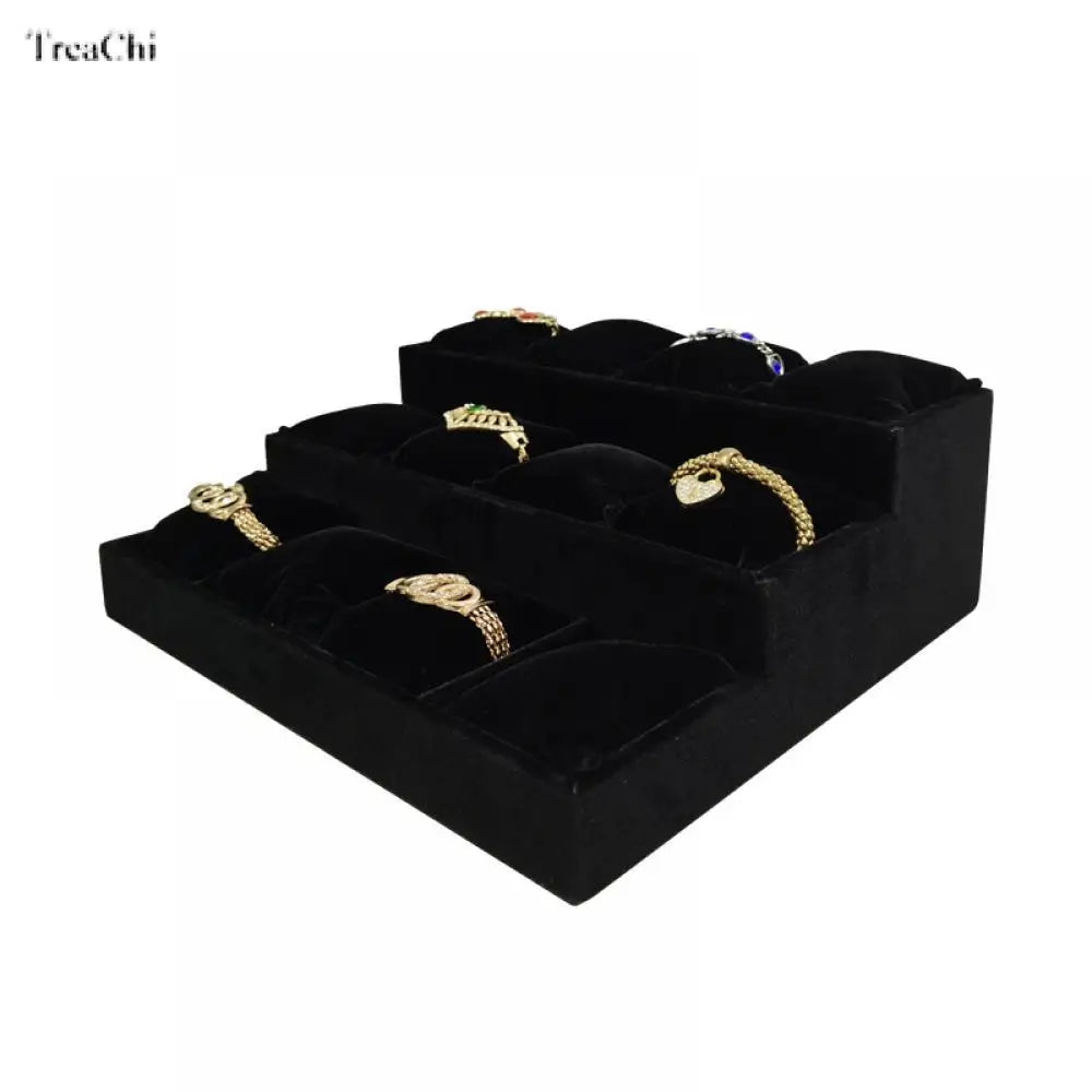 Présentoir Velours 3 Niveaux Bracelet Collier Montre