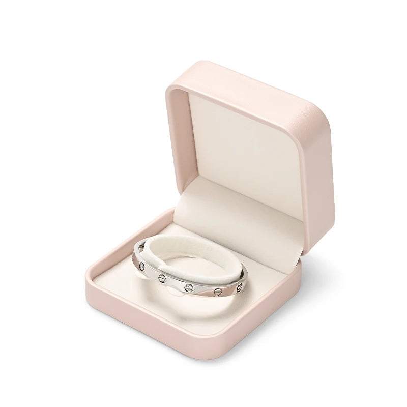 Boite Bijoux Cuir Rose Coffret Bague Collier