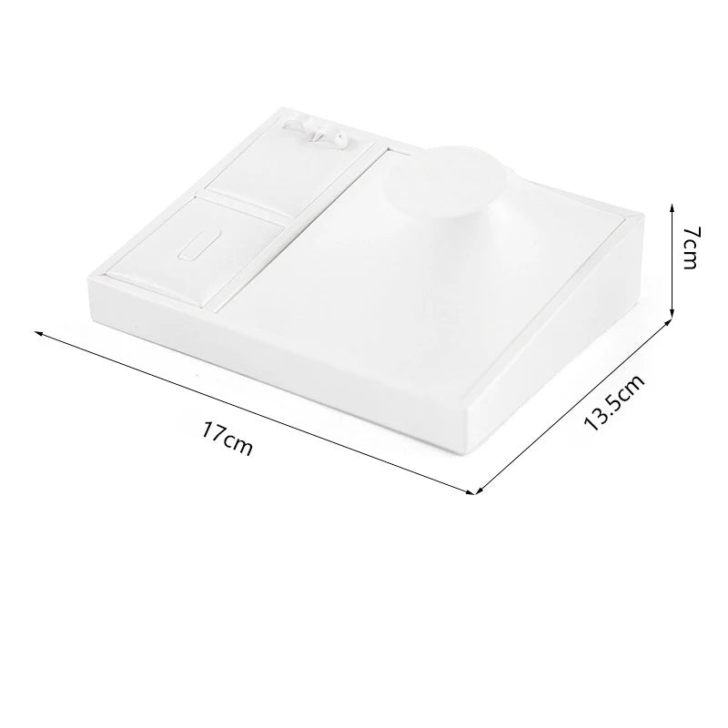Présentoir Bijoux Cuir Blanc Multifonction