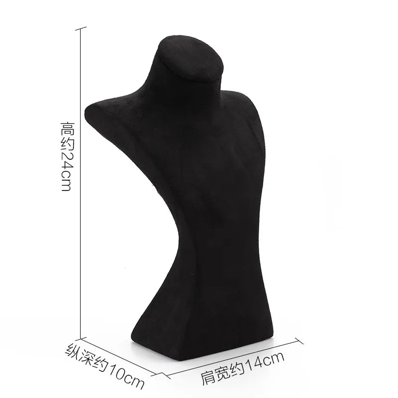 Buste Collier Velours Suédine Mannequin Vertical