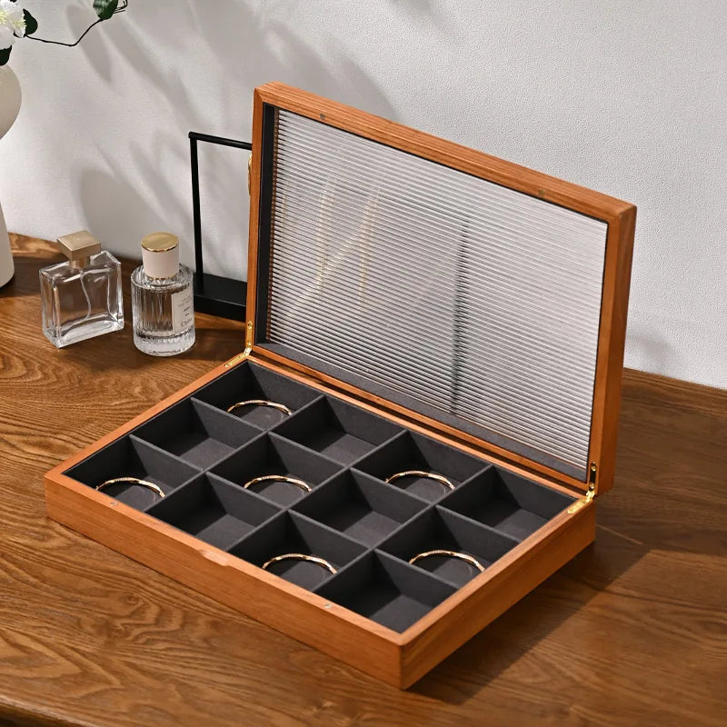 Boîte Bijoux Bois Massif Multifonctionnelle