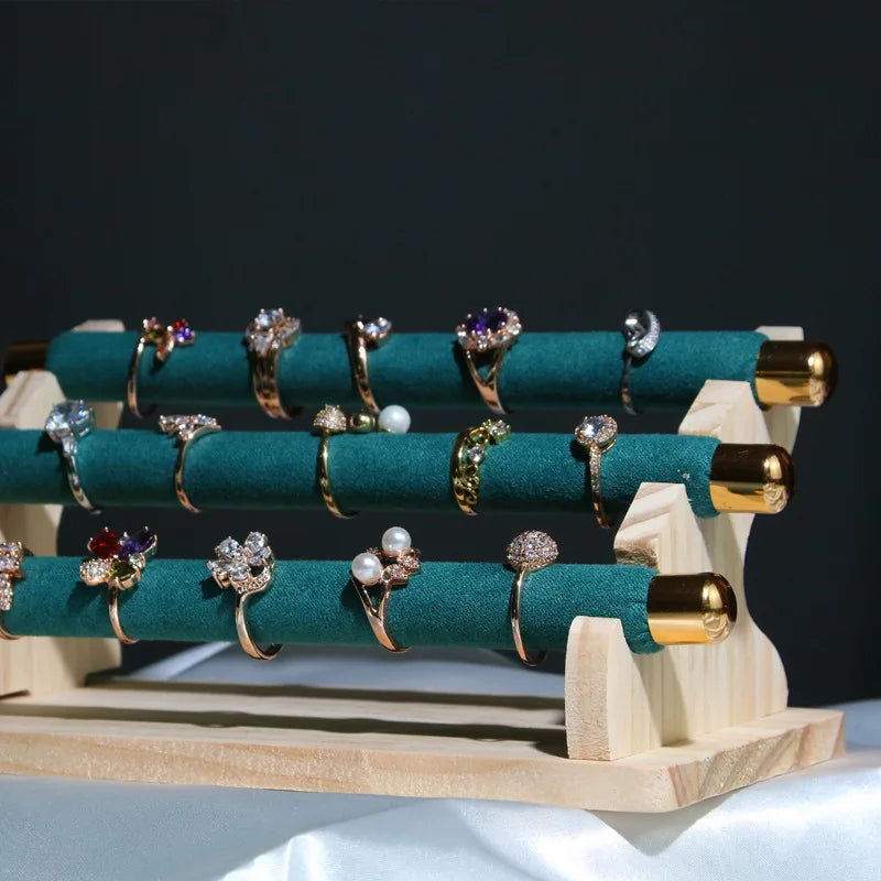 Presentoir Bague Velours 3 Niveaux Detachable Vitrine