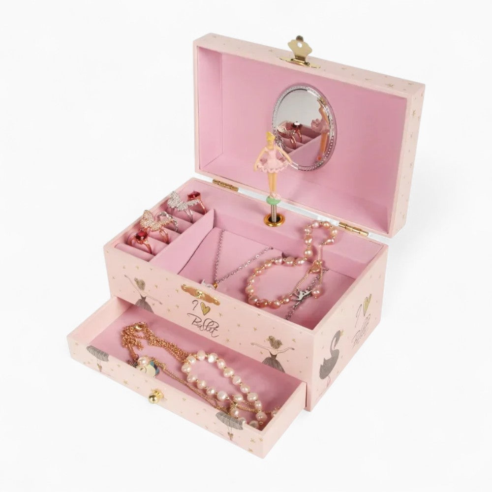 Boîte à Bijoux Musicale Bois Danseuse Miroir
