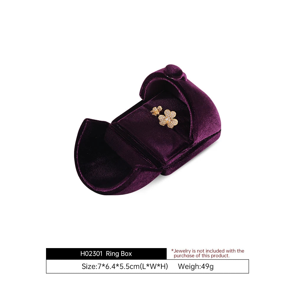 Boîte à Bijoux Velours Mariage Fiançailles Premium