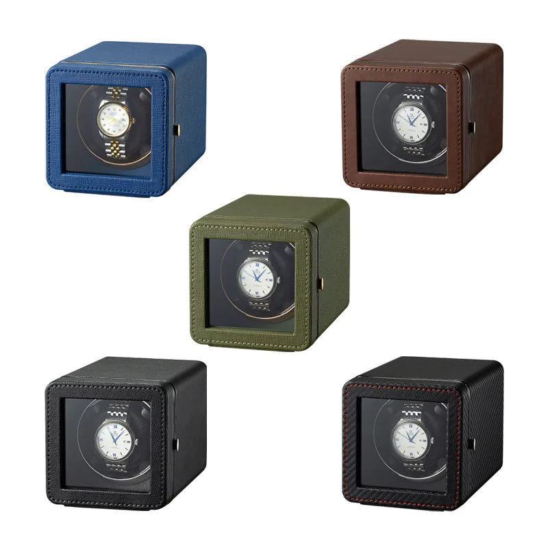 Remontoir Montre Cuir Rotatif Automatique Vertical