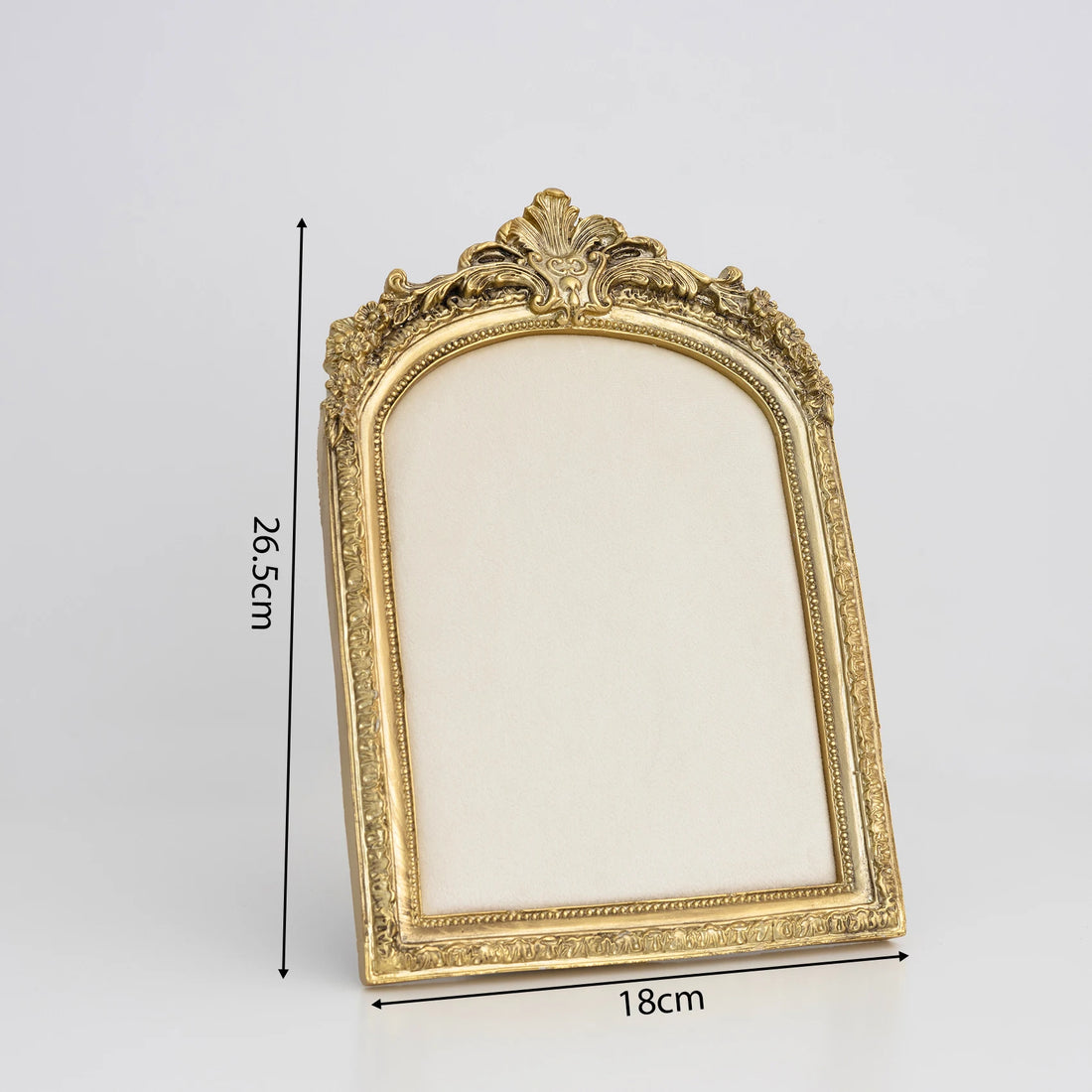 Présentoir bijoux baroque doré – cadre arqué baroque 26,5 x 18 cm