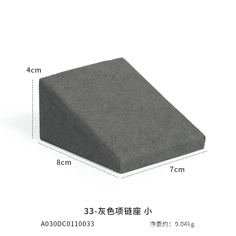 Présentoir Bijoux Microfibre Gris Vitrine