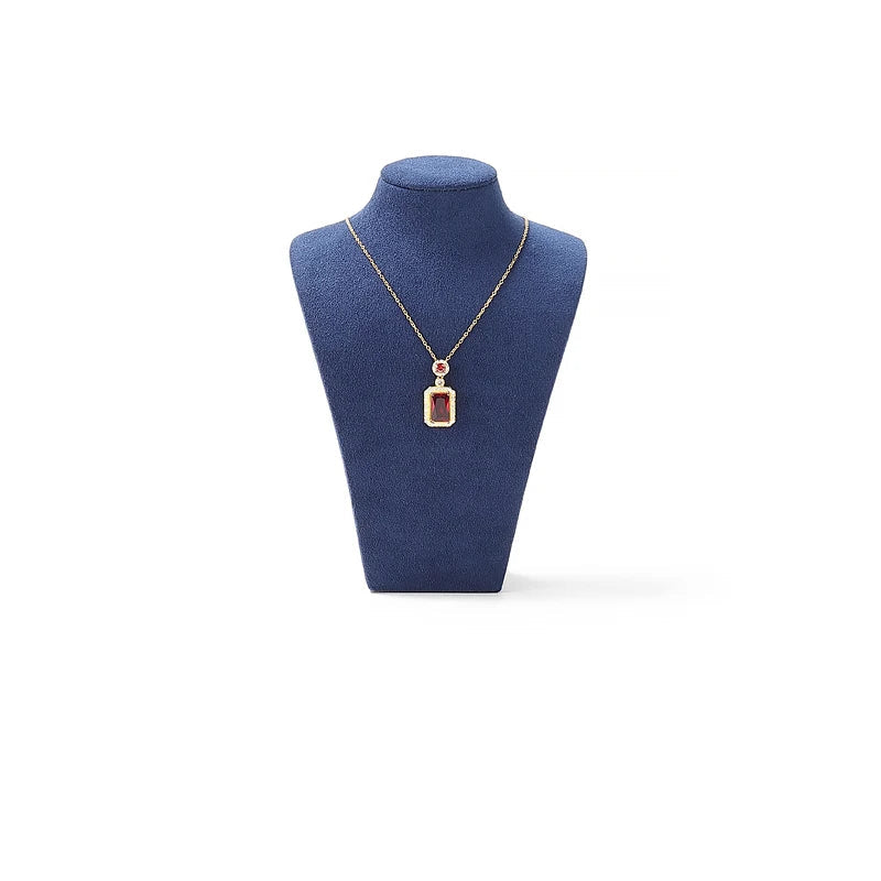 Buste Collier Velours Bleu Mannequin Vitrine