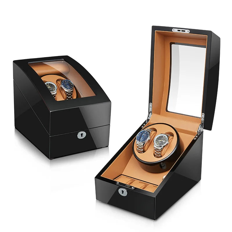 Mallette Bijoux Cuir Remontoir Montre 4+6 Rotatif
