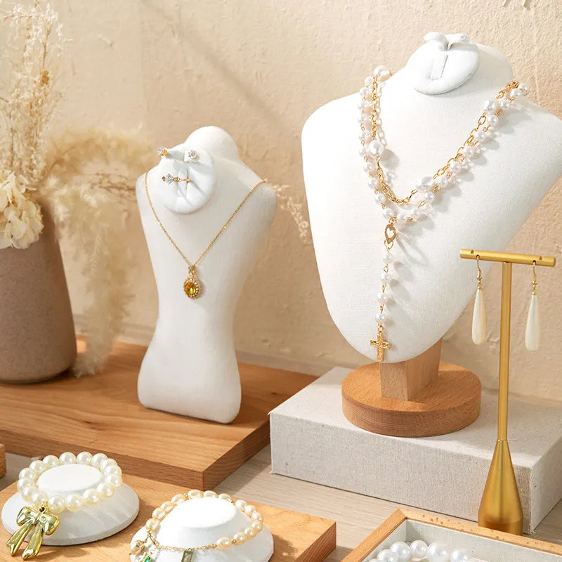 Porte Bijoux Bois Noyer Lin Coiffeuse