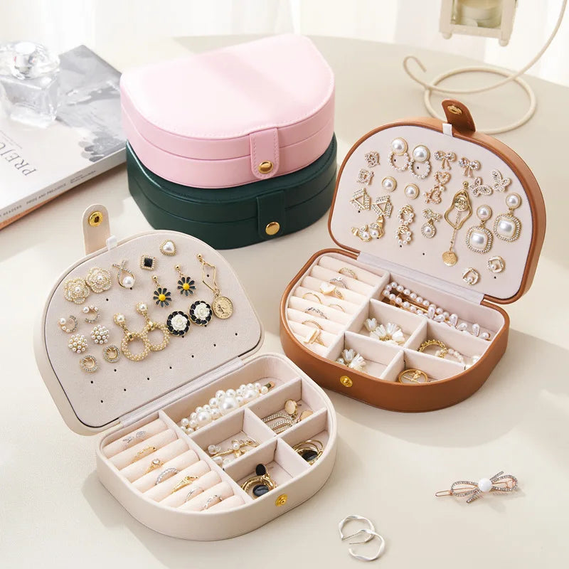 Boîte Bijoux Cuir Voyage Marron Premium