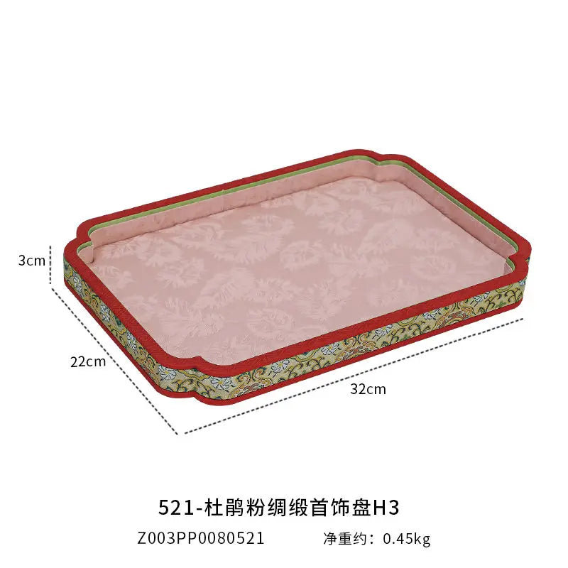 Plateau Bijoux Velours Royal Brodé Cadeau Aïd