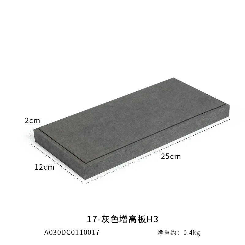Présentoir Bijoux Microfibre Gris Vitrine
