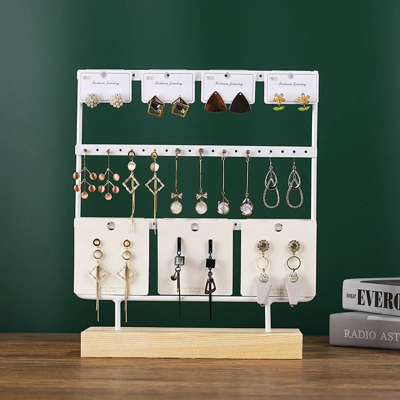 Porte Boucles d'Oreilles Bois Organisateur