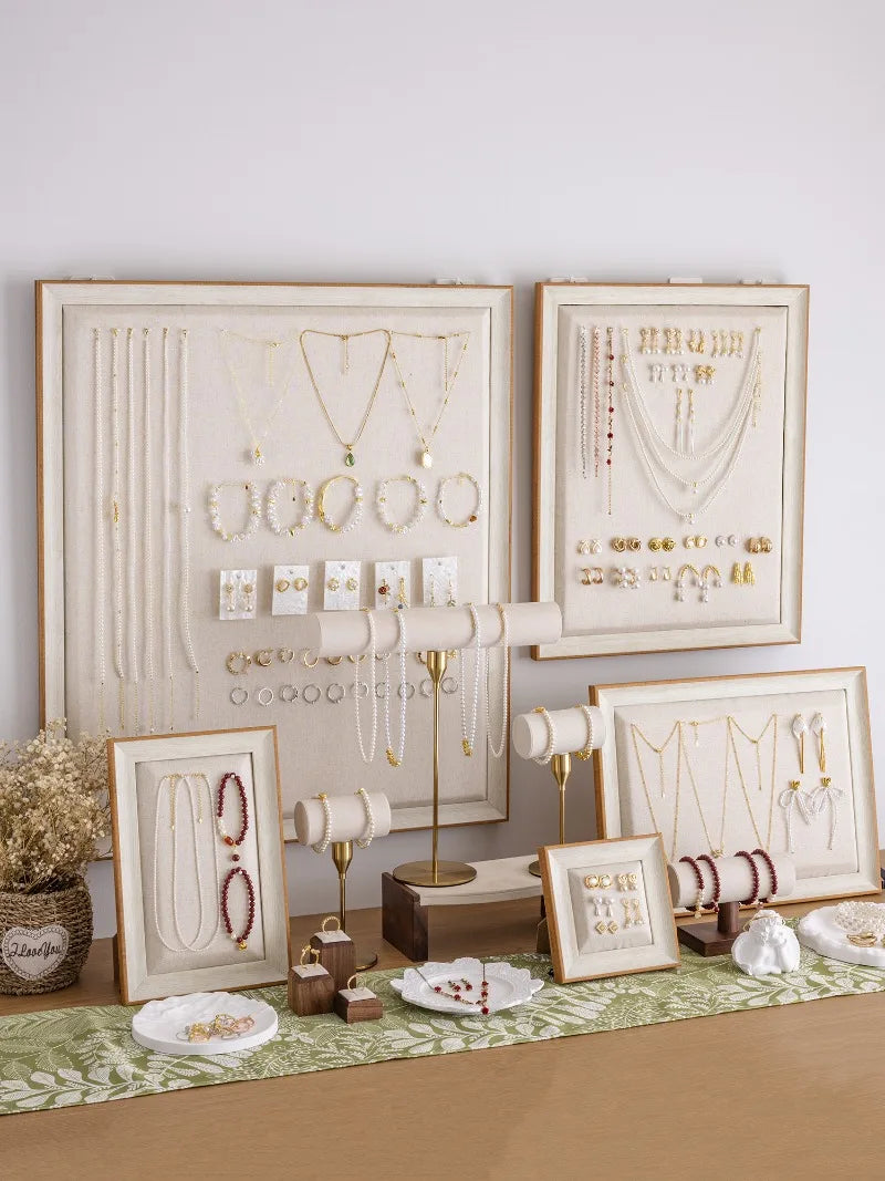 Présentoir Boucles Oreilles Collier Mural Bois
