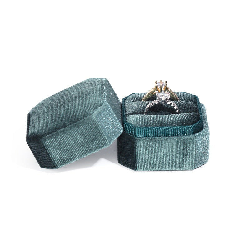 Écrin Bague Velours Compact Voyage Cadeau