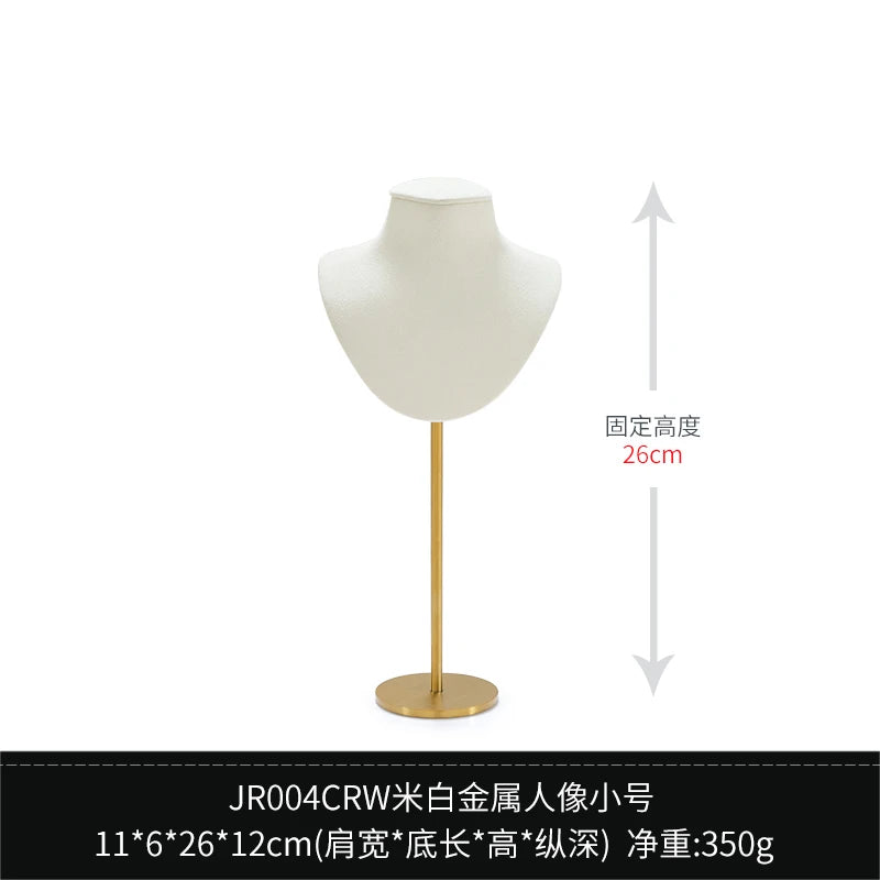 Présentoir Collier Velours Métal Doré Tige