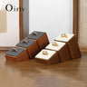 Présentoir Bague Bois Cuir Vitrine Trio