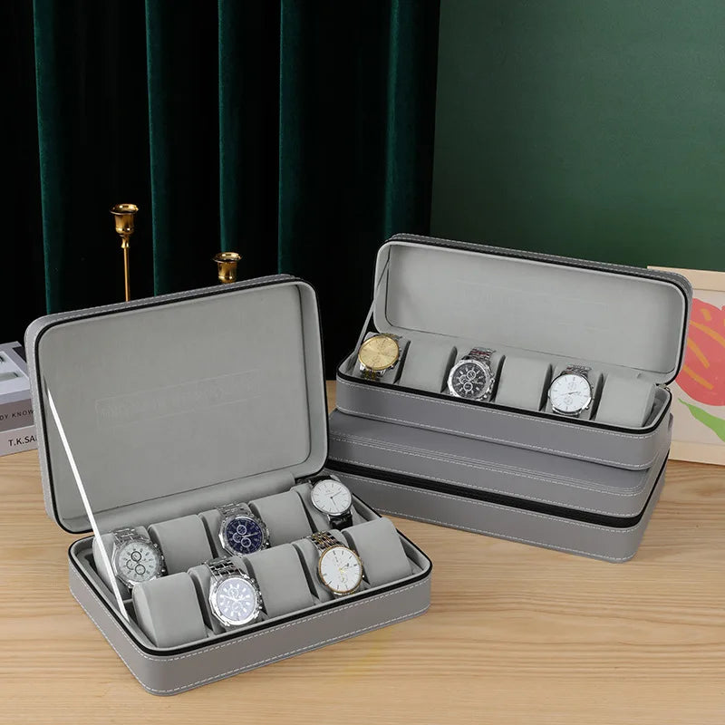 Étui Voyage Montre Simili Zippé Multi-Places