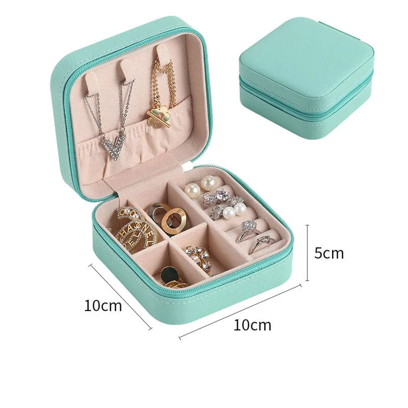 Boîte à Bijoux Cuir Ronde Voyage Compacte