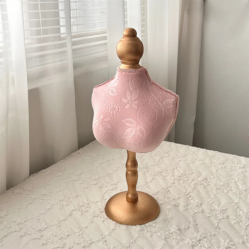 Présentoir Collier Buste Bois Bambou Élégant