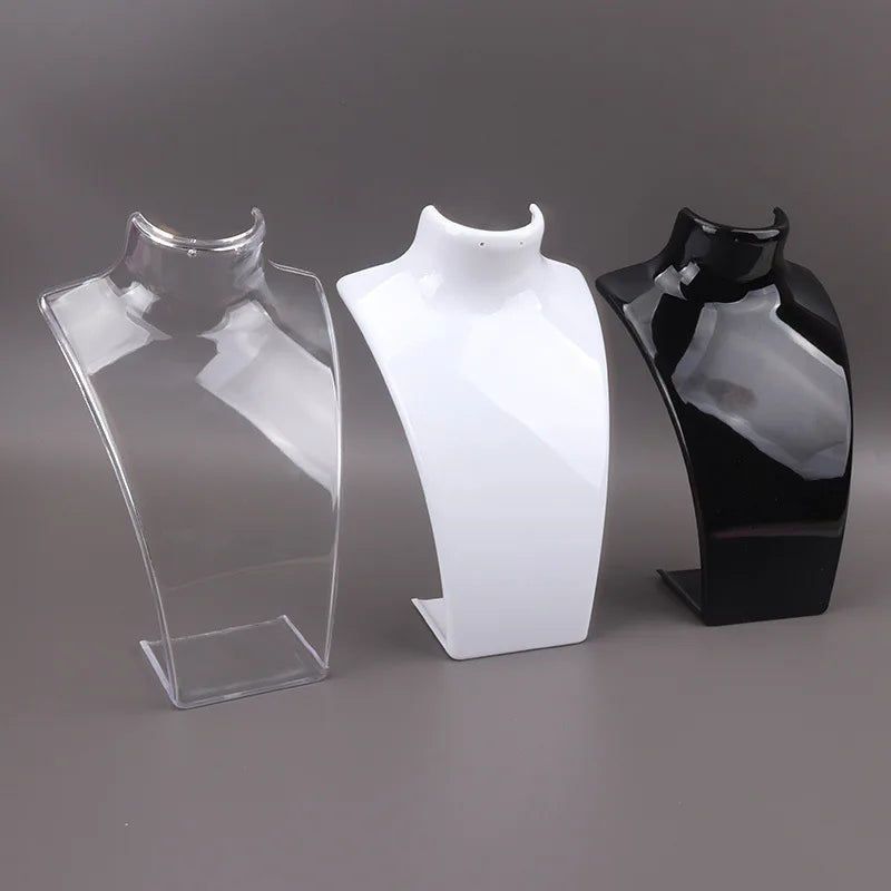 Présentoir Collier Buste Plastique 3 Coloris