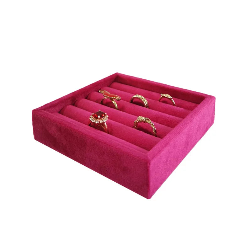 Plateau Bagues Velours Doux Organisateur Vitrine