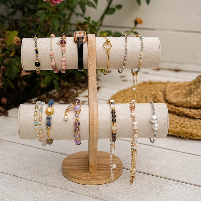 Présentoir Bracelet Bois Double Étage Montre