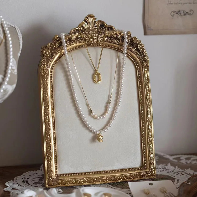 Porte Bijoux Cadre Bois Sculpté Vitrine Originale