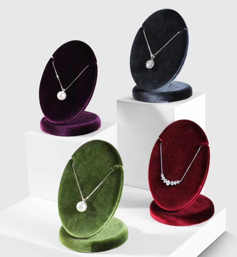 Présentoir Collier Velours Ovale Multicolore