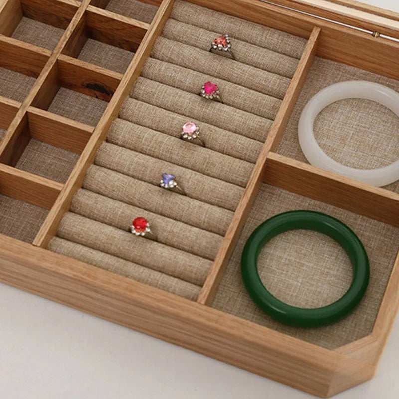 Boîte à Bijoux Bois Vitrée Chêne Blanc