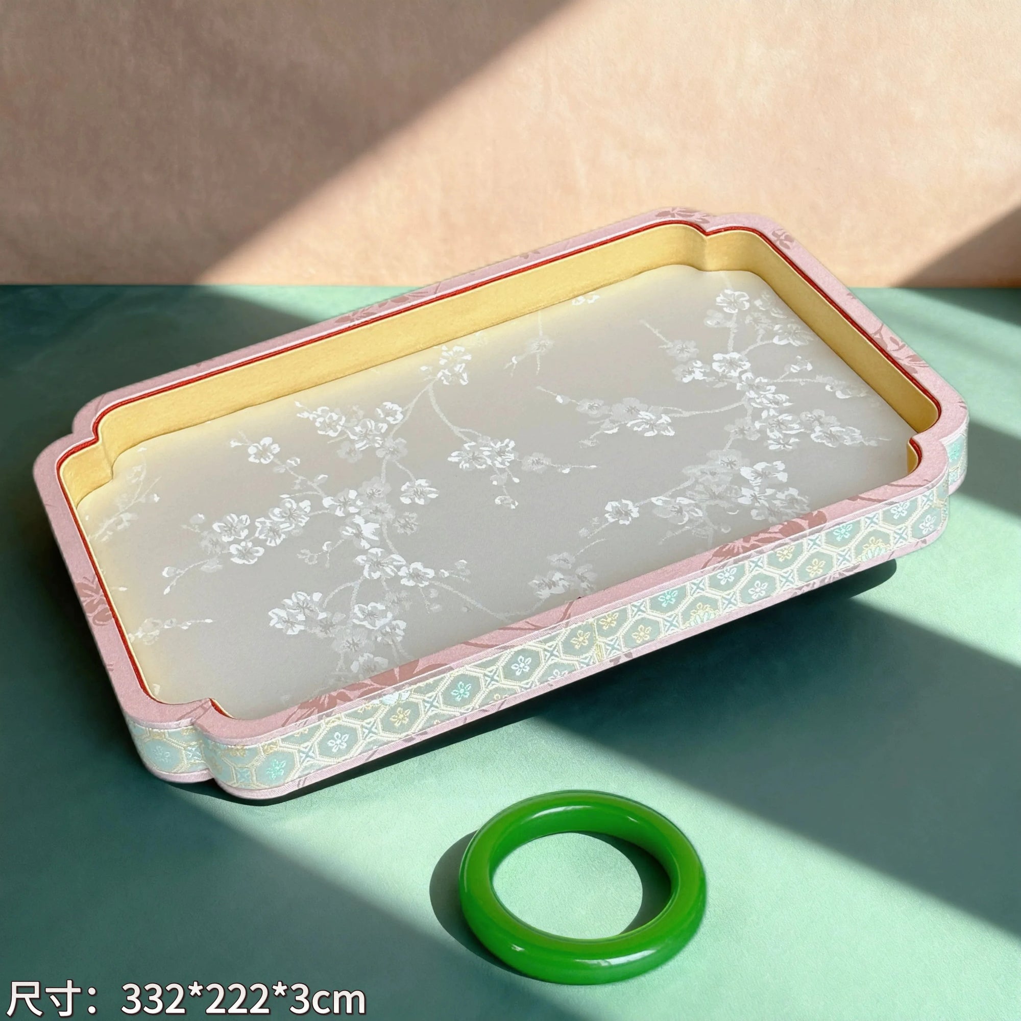Plateau Bijoux Coton Brocart Oriental Rétro