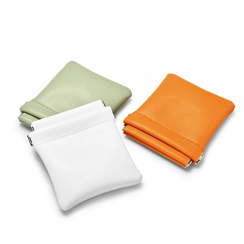 Mini Pochette Bijoux Simili Cuir à Ressort 2 Tailles