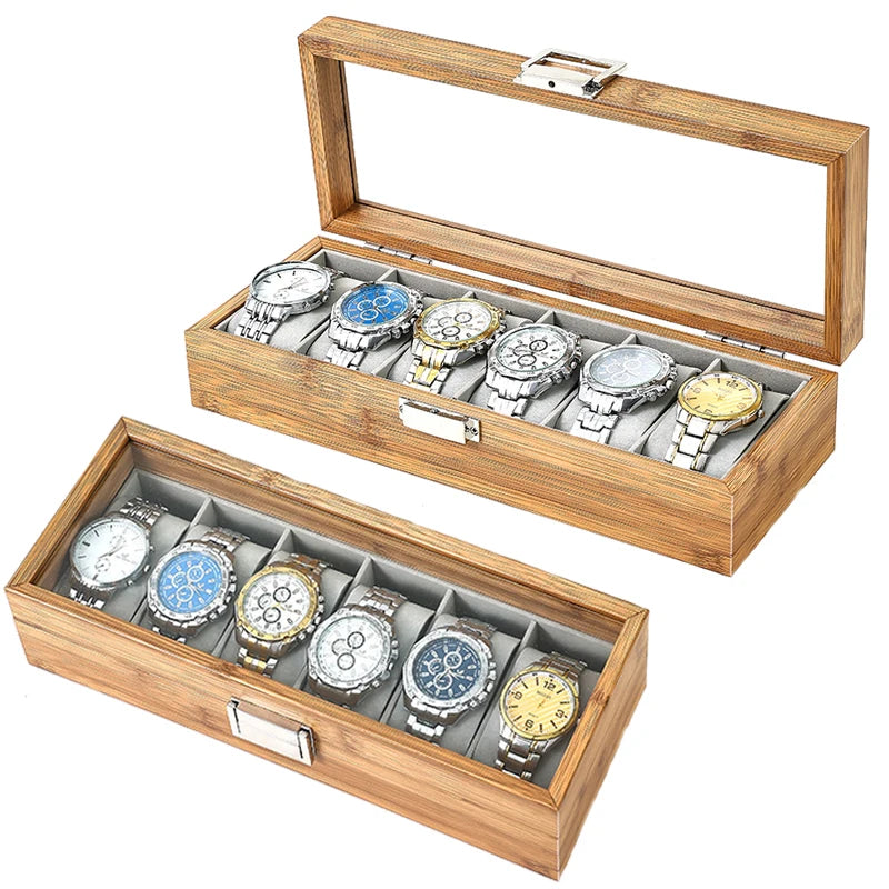 Boite Montre Bois Bambou Écologique Multi Emplacements
