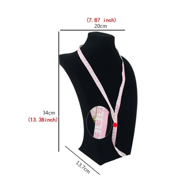 Buste Mannequin Collier Velours Pendentif Vitrine