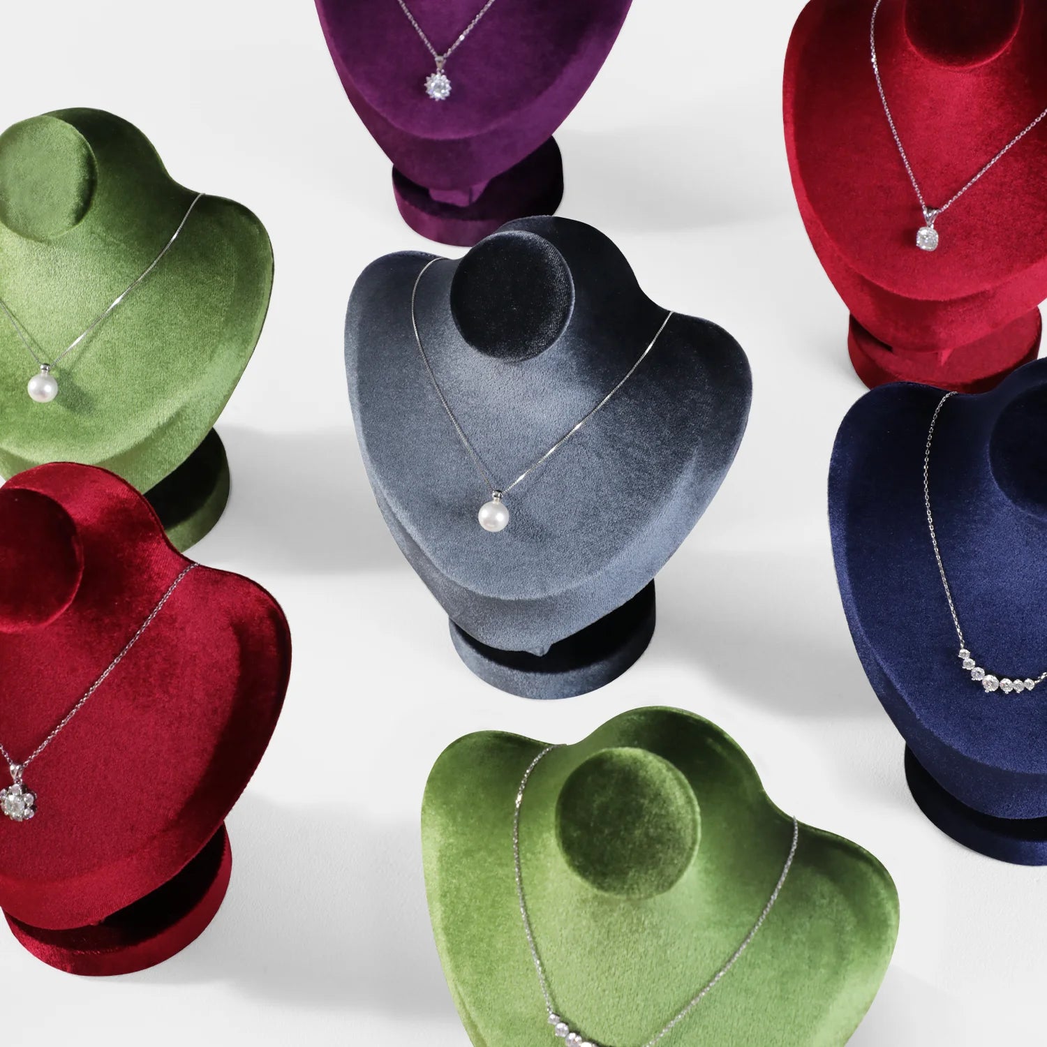 Buste Bijoux Velours Mannequin Vitrine Pendentif