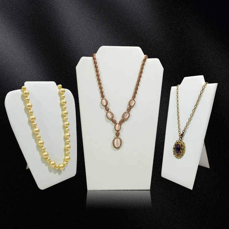 Présentoir Bijoux Cuir Blanc 3 Tailles