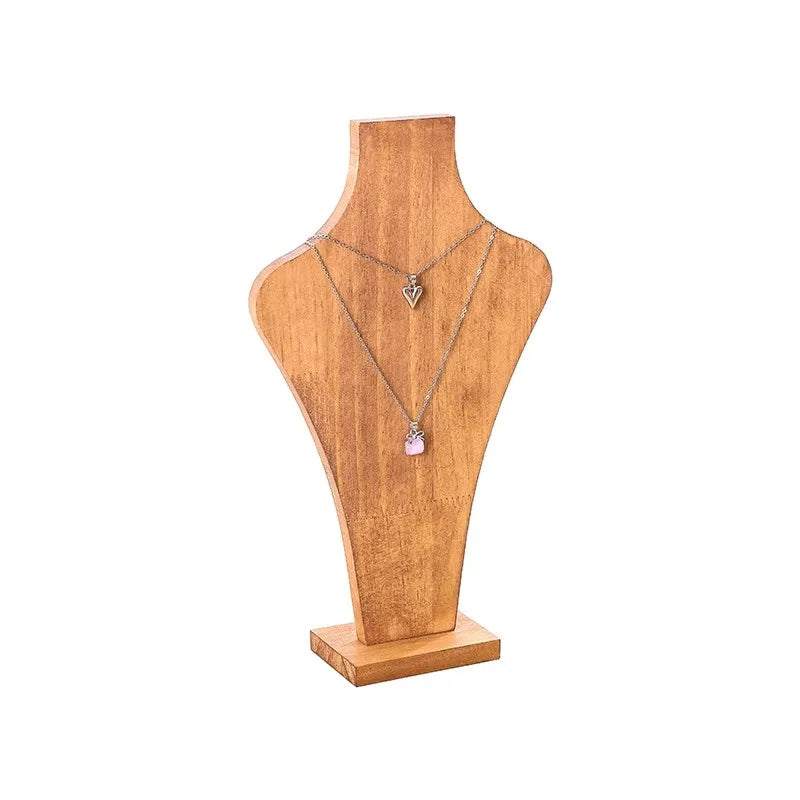 Buste Collier Bois Noyer Démontable Pendentif