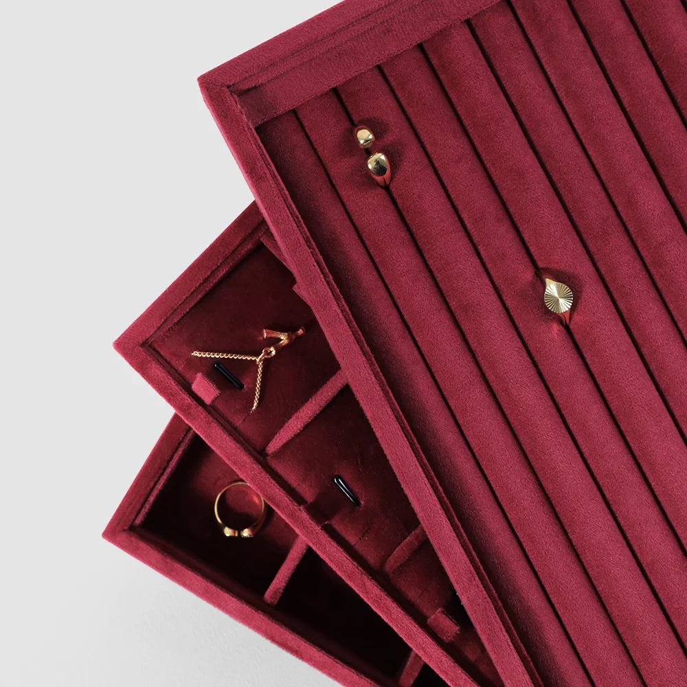 Plateau Bijoux Velours Multifonction Couleurs Vives