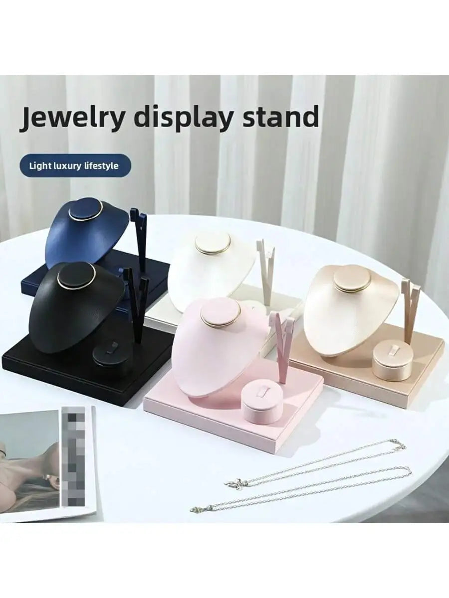 Ensemble Présentoir Cuir Multi-Bijoux Collier Bague