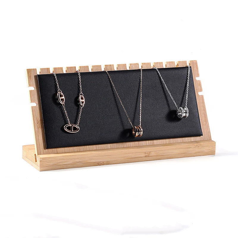 Présentoir Collier Plat Bois Velours