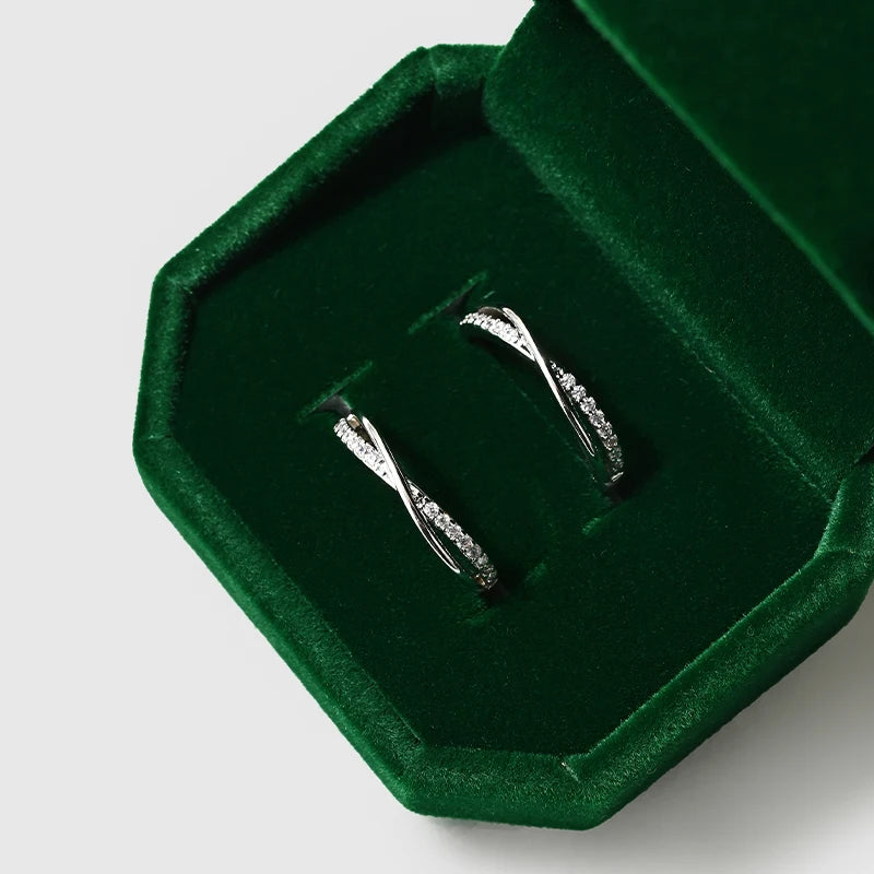 Boîte Bague Velours Vert Pierres Précieuses