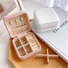 Boite Bijoux Cuir Double Niveau Voyage Compact