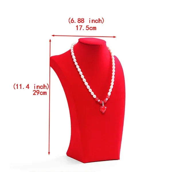 Buste Mannequin Collier Velours Pendentif Vitrine
