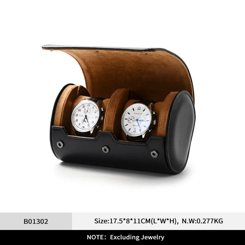 Étui Montre Cuir Voyage Rouleau Coussin