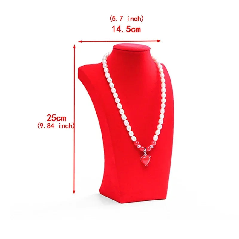 Buste Mannequin Collier Velours Pendentif Vitrine