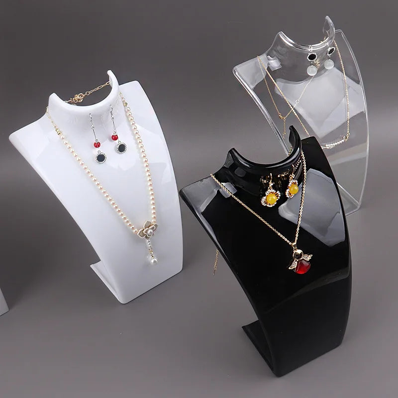Présentoir Collier Buste Plastique 3 Coloris